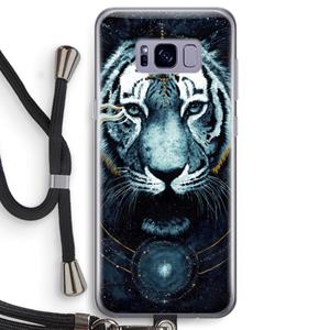 CaseCompany Darkness Tiger: Samsung Galaxy S8 Transparant Hoesje met koord