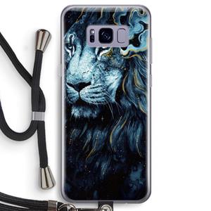 CaseCompany Darkness Lion: Samsung Galaxy S8 Transparant Hoesje met koord