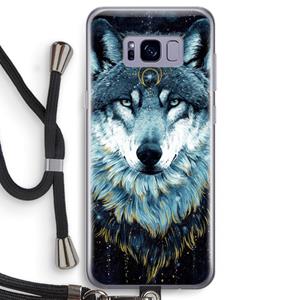 CaseCompany Darkness Wolf: Samsung Galaxy S8 Transparant Hoesje met koord