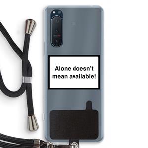 CaseCompany Alone: Sony Xperia 5 II Transparant Hoesje met koord