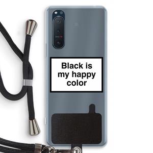 CaseCompany Black is my happy color: Sony Xperia 5 II Transparant Hoesje met koord