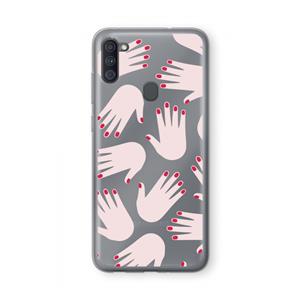 CaseCompany Hands pink: Samsung Galaxy A11 Transparant Hoesje