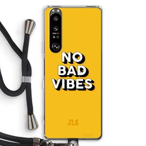 CaseCompany No Bad Vibes: Sony Xperia 1 III Transparant Hoesje met koord