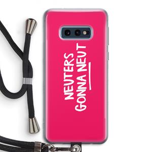 CaseCompany Neuters (roze): Samsung Galaxy S10e Transparant Hoesje met koord