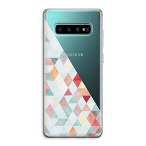CaseCompany Gekleurde driehoekjes pastel: Samsung Galaxy S10 Plus Transparant Hoesje