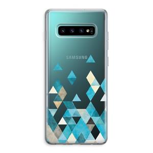 CaseCompany Gekleurde driehoekjes blauw: Samsung Galaxy S10 Plus Transparant Hoesje