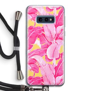CaseCompany Pink Banana: Samsung Galaxy S10e Transparant Hoesje met koord