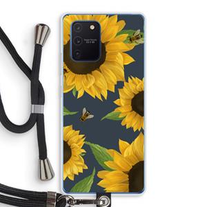 CaseCompany Sunflower and bees: Samsung Galaxy Note 10 Lite Transparant Hoesje met koord