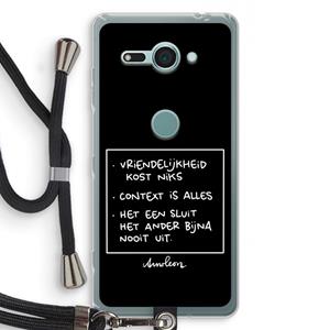CaseCompany Mijn Motto's: Sony Xperia XZ2 Compact Transparant Hoesje met koord