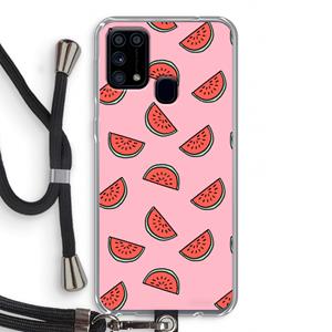 CaseCompany Watermeloen: Samsung Galaxy M31 Transparant Hoesje met koord