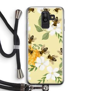 CaseCompany No flowers without bees: Samsung Galaxy J8 (2018) Transparant Hoesje met koord