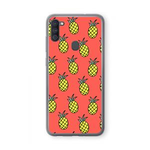 CaseCompany Ananas: Samsung Galaxy A11 Transparant Hoesje