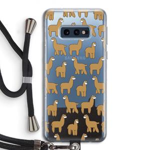 CaseCompany Alpacas: Samsung Galaxy S10e Transparant Hoesje met koord