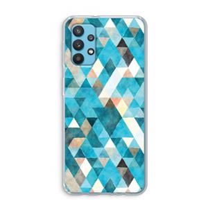 CaseCompany Gekleurde driehoekjes blauw: Samsung Galaxy A32 4G Transparant Hoesje