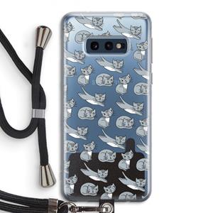 CaseCompany Poezen: Samsung Galaxy S10e Transparant Hoesje met koord