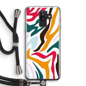 CaseCompany Colored Zebra: Samsung Galaxy J8 (2018) Transparant Hoesje met koord