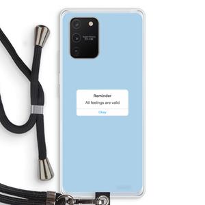 CaseCompany Reminder: Samsung Galaxy S10 Lite Transparant Hoesje met koord