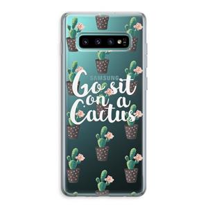 CaseCompany Cactus quote: Samsung Galaxy S10 Plus Transparant Hoesje