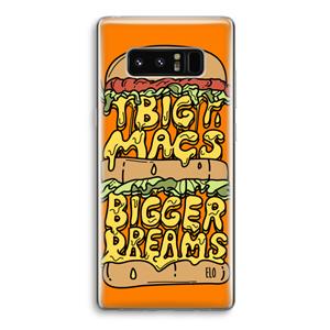 CaseCompany Big Macs Bigger Dreams: Samsung Galaxy Note 8 Transparant Hoesje