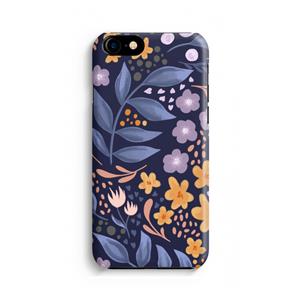 CaseCompany Flowers with blue leaves: Volledig geprint iPhone SE 2020 Hoesje
