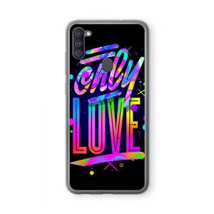 CaseCompany Only Love: Samsung Galaxy A11 Transparant Hoesje