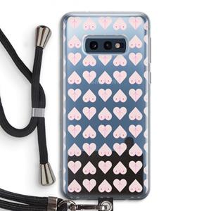 CaseCompany Ass 'n Titties: Samsung Galaxy S10e Transparant Hoesje met koord