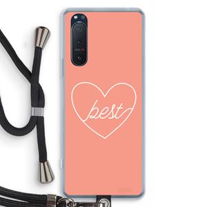 CaseCompany Best heart: Sony Xperia 5 II Transparant Hoesje met koord