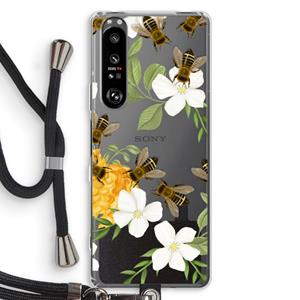 CaseCompany No flowers without bees: Sony Xperia 1 III Transparant Hoesje met koord