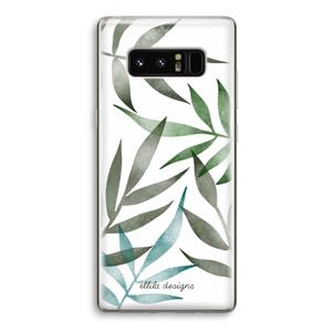 CaseCompany Tropical watercolor leaves: Samsung Galaxy Note 8 Transparant Hoesje