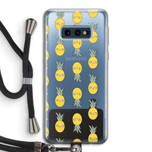 CaseCompany Ananas: Samsung Galaxy S10e Transparant Hoesje met koord