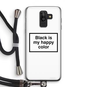 CaseCompany Black is my happy color: Samsung Galaxy J8 (2018) Transparant Hoesje met koord
