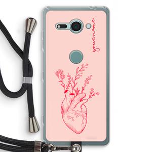 CaseCompany Blooming Heart: Sony Xperia XZ2 Compact Transparant Hoesje met koord