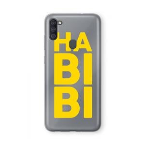 CaseCompany Habibi Blue: Samsung Galaxy A11 Transparant Hoesje