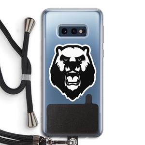 CaseCompany Angry Bear (white): Samsung Galaxy S10e Transparant Hoesje met koord