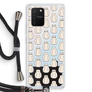 CaseCompany Uilen: Samsung Galaxy S10 Lite Transparant Hoesje met koord