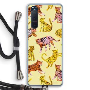 CaseCompany Cute Tigers and Leopards: Sony Xperia 5 II Transparant Hoesje met koord