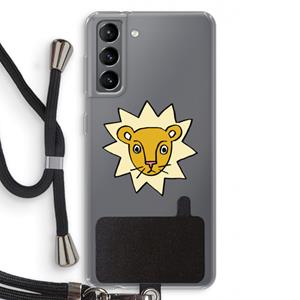 CaseCompany Kleine leeuw: Samsung Galaxy S21 Transparant Hoesje met koord
