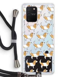 CaseCompany Doggy: Samsung Galaxy S10 Lite Transparant Hoesje met koord