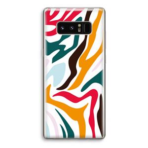 CaseCompany Colored Zebra: Samsung Galaxy Note 8 Transparant Hoesje