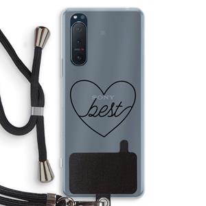 CaseCompany Best heart black: Sony Xperia 5 II Transparant Hoesje met koord