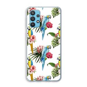 CaseCompany Kleurrijke papegaaien: Samsung Galaxy A32 4G Transparant Hoesje