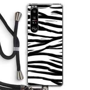 CaseCompany Zebra pattern: Sony Xperia 1 III Transparant Hoesje met koord