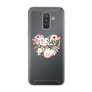 CaseCompany GRL PWR Flower: Samsung Galaxy A6 Plus (2018) Transparant Hoesje