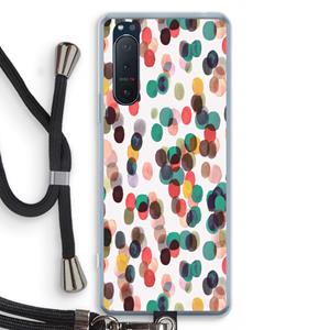 CaseCompany Tropical Dots: Sony Xperia 5 II Transparant Hoesje met koord