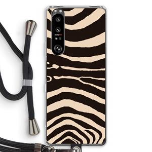 CaseCompany Arizona Zebra: Sony Xperia 1 III Transparant Hoesje met koord