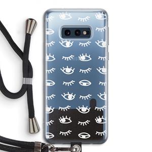 CaseCompany Eye pattern #3: Samsung Galaxy S10e Transparant Hoesje met koord
