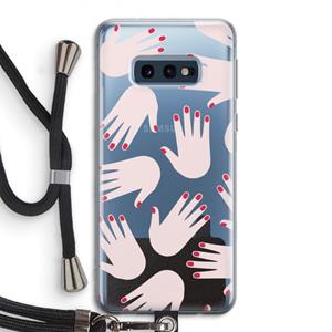 CaseCompany Hands pink: Samsung Galaxy S10e Transparant Hoesje met koord
