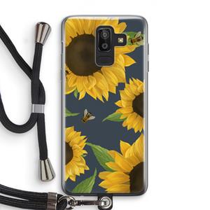 CaseCompany Sunflower and bees: Samsung Galaxy J8 (2018) Transparant Hoesje met koord