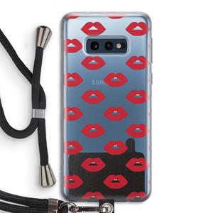 CaseCompany Lips: Samsung Galaxy S10e Transparant Hoesje met koord