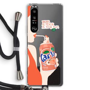 CaseCompany Peach please!: Sony Xperia 1 III Transparant Hoesje met koord